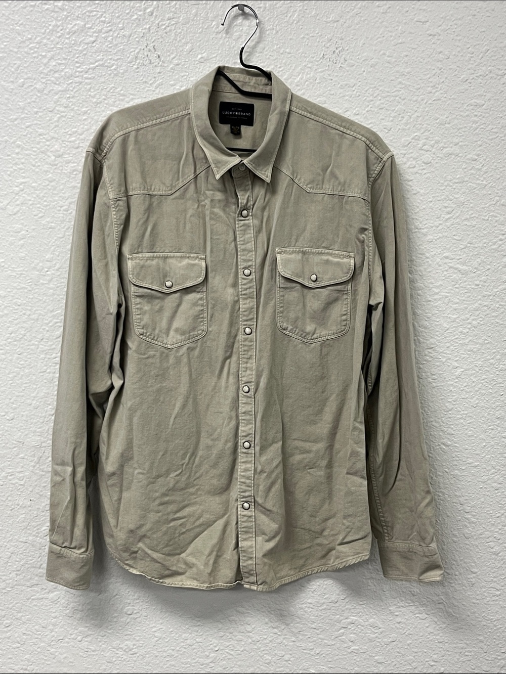 Lucky Brand Tan Western Button-Up Shirt. #1233